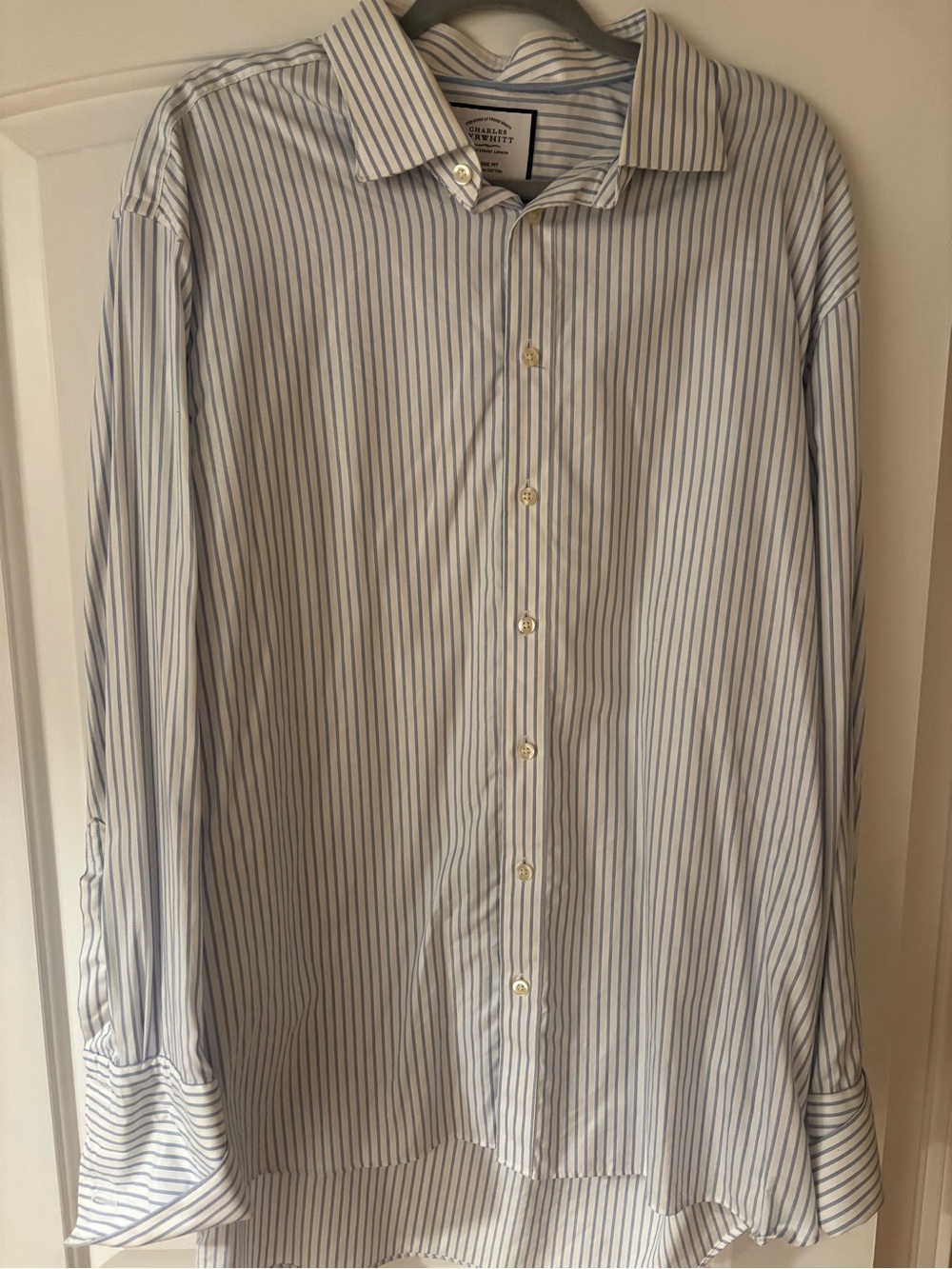 Charles Tyrwhitt Blue and White Stripe Dress Shirt 16/46